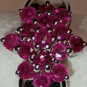 Vintage Sterling Silver Ruby Red Ring